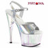 Adore-709HT, 7" Silver Holographic Tint Platform Sandal By Pleaser