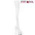 Delight-3000HWR, White Holographic Thigh High Boots