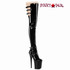 Pleaser | Flamingo-3055, Thigh High Boots with Back Buckles