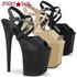 Pleaser Flamingo-824, 8" Ankle Strap Platform with Criss Cross Straps