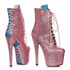 709-TERESSA, 7" Pink Glitter Ankle Boots By Ellie Shoes