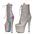 709-TERESSA, 7" Silver Glitter Ankle Boots By Ellie Shoes