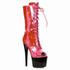 709-TORI, Fuchsia Peep Toe Lace-up Ankle Boots