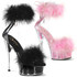 DELIGHT-624F, 6" Marabou Ankle Cuff Sandal By Pleaser USA