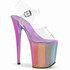 FLAMINGO-808RMT, Rainbow Misty Print Platform Sandal By Pleaser