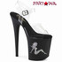 Pleaser FLAMINGO-808TGRS, 8" Silver Rhinestones Trucker Girl Platform Sandal
