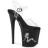 FLAMINGO-808TGRS, 8" Silver Rhinestones Trucker Girl Platform Sandal By Pleaser USA
