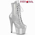 ADORE-1020GP, 7" Silver Glitter Ankle Boots