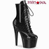 ADORE-1020GP, 7" Black Glitter Ankle Boots