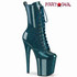 FLAMINGO-1040GP, 8" Teal Glitter Lace-up Ankle Platform Ankle Boots