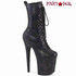 FLAMINGO-1040SPF, 8" Black Snake Print Ankle Platform Boots