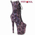 FLAMINGO-1040SPF, 8" Baby Pink Snake Print Ankle Platform Boots