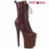 FLAMINGO-1040SPF, 8" Red Snake Print Ankle Platform Boots