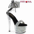 SKY-327RSI, Black 7" Ankle Cuff Rhinestones Platform Sandal