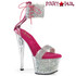 SKY-327RSI, 7" Hot Pink Ankle Cuff Rhinestones Platform Sandal