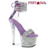 SKY-327RSI, 7" Purple Ankle Cuff Rhinestones Platform Sandal