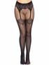 LA-9233, Faux Black Garter Belt Fishnet Tights by Leg Avenue