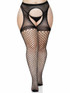 LA-1953X, Plus Size Oval Net Suspender Pantyhose by Leg Avenue LA-1953X, Plus Size Oval Net Suspender Pantyhose by Leg Avenue