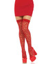 LA-6643, Red Heart Net Thigh Highs by Leg Avenue