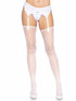 LA-6646, Daisy Dot White Fishnet Stockings by Leg Avenue