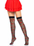 LA-6638, Sheer Dot Black/Red Cherry Thigh Highs by Leg Avenue