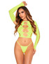 LA81657, Neon Yellow Cut Out Long Sleeve Set