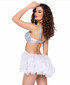 R-6241 - White Faux Fur Harness Skirt Back View
