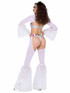 R-6247 - White Sheer Shrug with Faux Fur Bell Sleeve Back View