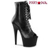 Pleaser | Adore-1021LE, 7" Leather Peep Toe Ankle Boots