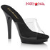 Lip-101, 5" Black/Clear Strap Heel by Fabulicious