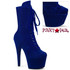 ADORE-1045VEL, 7" Navy Blue Velvet Ankle Boots By Pleaser