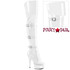 DELIGHT-3018, 6" White Thigh High Boots with Triple Strap By Pleaser