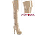 DELIGHT-3018, 6" Nude Thigh High Boots with Triple Strap