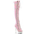 DELIGHT-3029, 6" Baby Pink Thigh High Boots with Zipper
