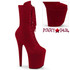 FLAMINGO-1045VEL, 8" Red Velvet Ankle Boots
