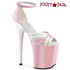 Pleaser FLAMINGO-884, 8" Baby Pink/White Two-Tone Peep Toe Sandal