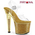LOVESICK-708SG, 7" Heart Shape Heel with Gold Iridescent Glitter Insert