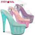 Pleaser BEJEWELED-708RRS, Ankle Strap Platform with Baby Pink Resin Rhinestones