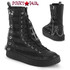 SNEEKER-325, Black Mid-Calf Sneaker Creeper Boots By Demonia