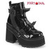 ASSAULT-72, Black Spike Ankle Boots By Demonia