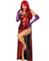 Leg Avenue LA87157, Red Starlet Costume Dress with High Slit Full View