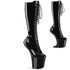 CRAZE-2023, 8 Inch Black Heelless Lace up Knee High Boots