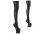 CRAZE-3000, 8 Inch Heelless Thigh High Boots Black Faux Leather