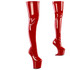 CRAZE-3000, 8 Inch Red Heelless Thigh High Boots