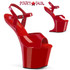 CRAZE-809, 8 Inch Red Heelless Heels