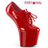 CRAZE-860, 8 Inch Red Heelless Oxford Platform Shoes