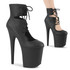 FLAMINGO-800-22, 8" Black Vegan Leather Platform Cutout Bootie Pump By Pleaser