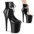 FLAMINGO-800-22, 8" Black Platform Cutout Bootie Pump By Pleaser USA