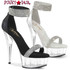Pleaser DELIGHT-641, Platform Sandal with Rhinestones Cuff and Strap