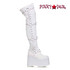 500-FUMIKO, 5" White Chunky Platform Glitter Thigh High Boot